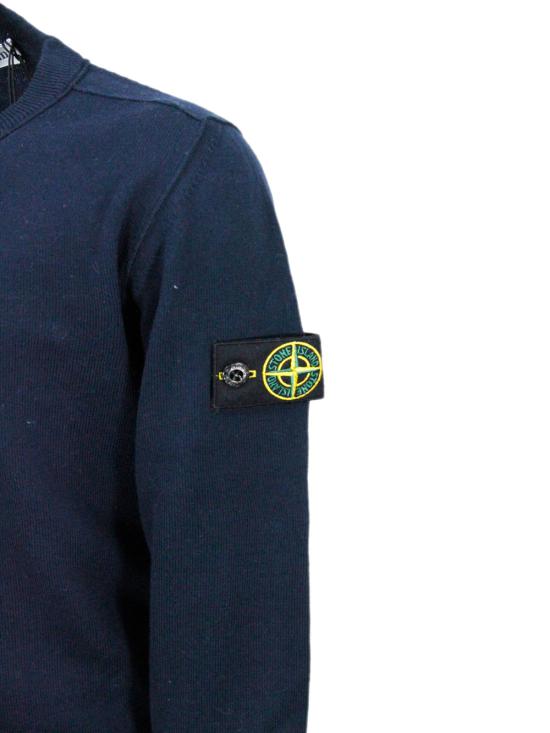 26SS [키즈] 스톤 아일랜드 캐시미어 니트 L1S16500001S00B2 V020 Blue - STONE ISLAND