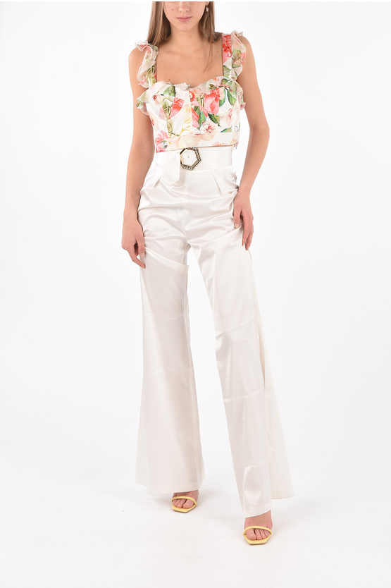  필립 플레인 플레어 팬츠 F18C WRJ0005 PTE061N 01 White - PHILIPP PLEIN