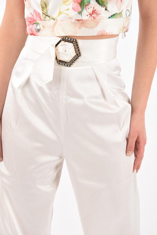  필립 플레인 플레어 팬츠 F18C WRJ0005 PTE061N 01 White - PHILIPP PLEIN