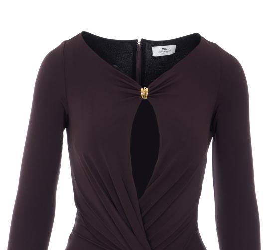 26SS 엘리자베타프랜치 미디 원피스 ABR1461E2 EV9 Brown - ELISABETTA FRANCHI