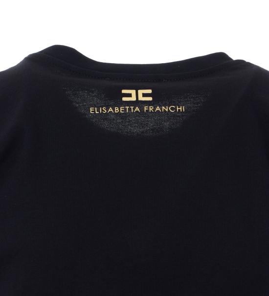 26SS 엘리자베타프랜치 반팔 티셔츠 MA01161E2 110 Black - ELISABETTA FRANCHI