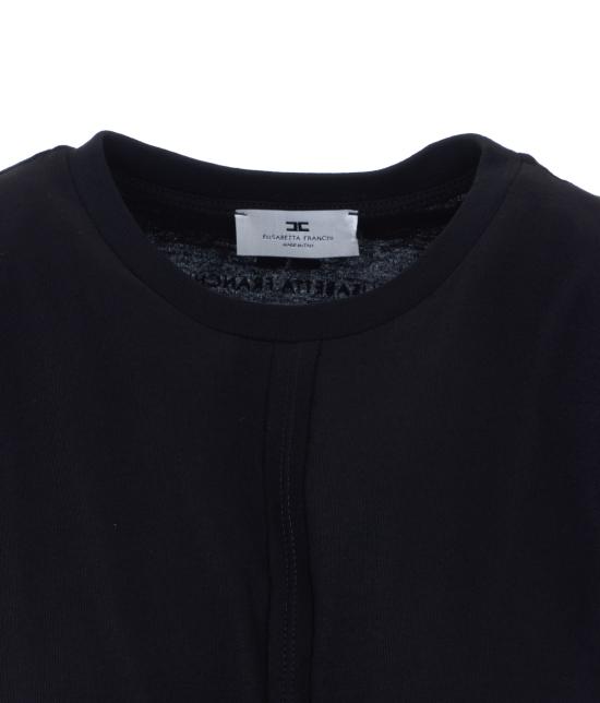 26SS 엘리자베타프랜치 반팔 티셔츠 MA01161E2 110 Black - ELISABETTA FRANCHI