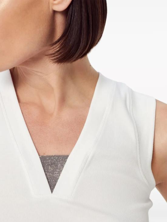 26SS 브루넬로 쿠치넬리 민소매 티셔츠 M0TC8EL672 C159 BIANCO - BRUNELLO CUCINELLI