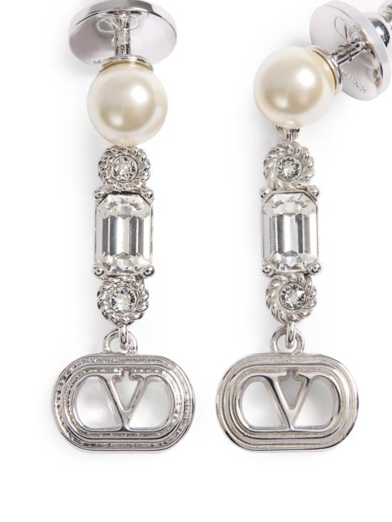 25FW 발렌티노 가라바니 이어링 7W2J0AI8 WKDDFF RHODIUM CREAM CRYSTAL - VALENTINO GARAVANI