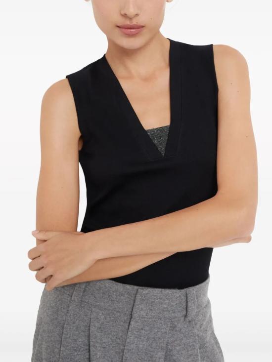 26SS 브루넬로 쿠치넬리 민소매 티셔츠 M0TC8EL672 C101 NERO - BRUNELLO CUCINELLI