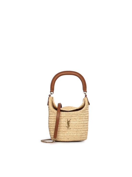 25FW 생로랑 가비 라피아 버킷백 838591 GAAFC2791 Beige brown