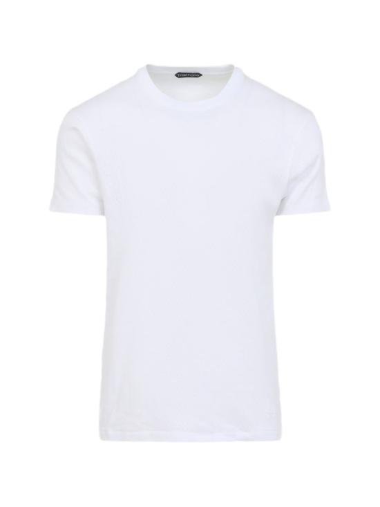 26SS 톰포드 반팔 티셔츠 JCS032JMC111 WAA Optcal white