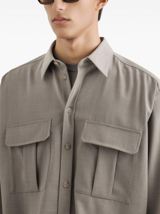 26SS 돌체앤가바나 긴팔 셔츠 G5OJ2THU2BP S8230 Melange bianchi beige - DOLCE & GABBANA