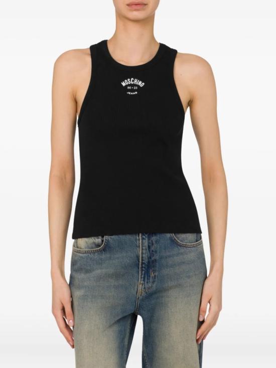 25FW 모스키노 민소매 티셔츠 J08018237 Black - MOSCHINO