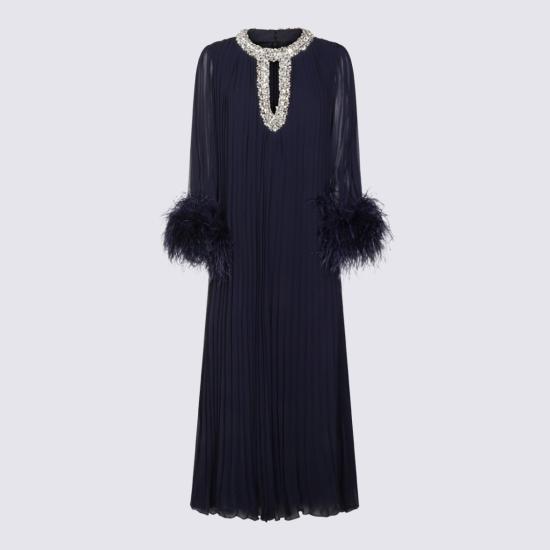 26SS 셀프 포트레이트 롱 원피스 RS26510MNNAVY Blue - SELF PORTRAIT
