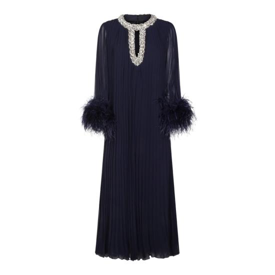 26SS 셀프 포트레이트 롱 원피스 RS26510MNNAVY Blue