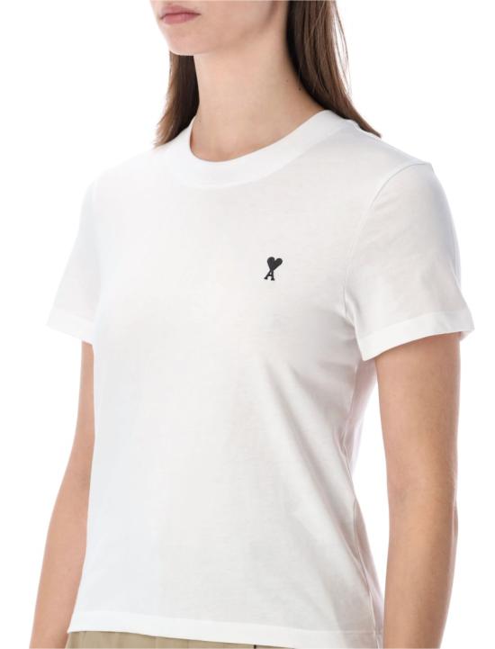 26SS 아미 스몰 하트 로고 코튼 크롭 티셔츠 FTS347724 White - AMI