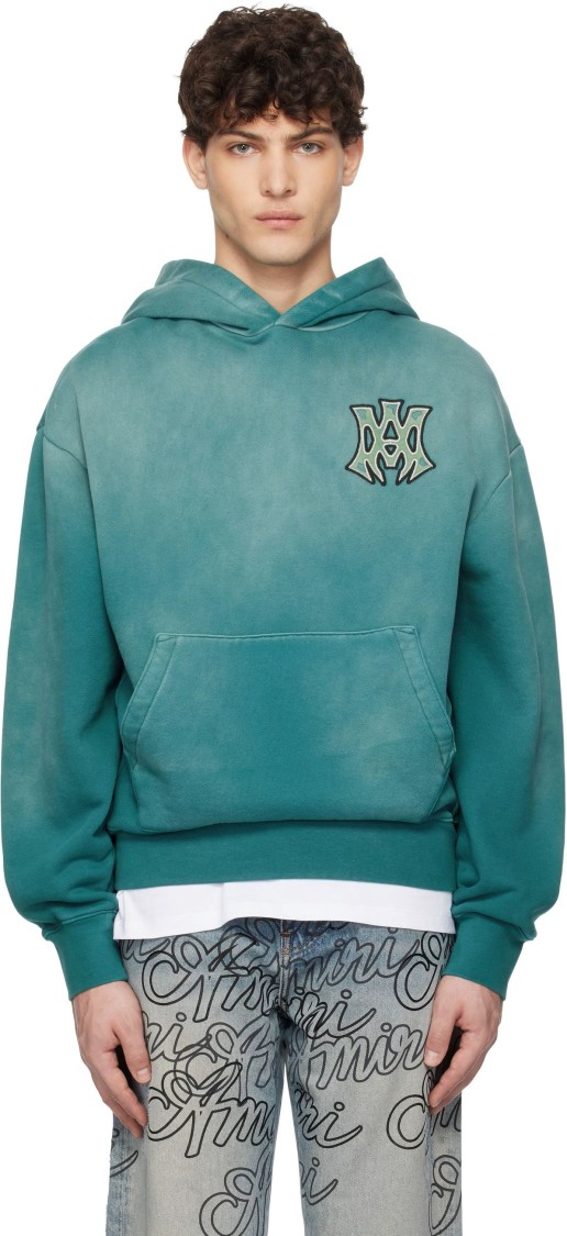 25FW 아미리 후드 티셔츠 251886M202016 Blue