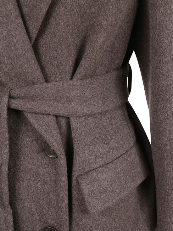 25FW 브루넬로 쿠치넬리 브루넬로 쿠치넬리 더블 브레스티드 피 코트 MD5329893 C017 Brown - BRUNELLO CUCINELLI