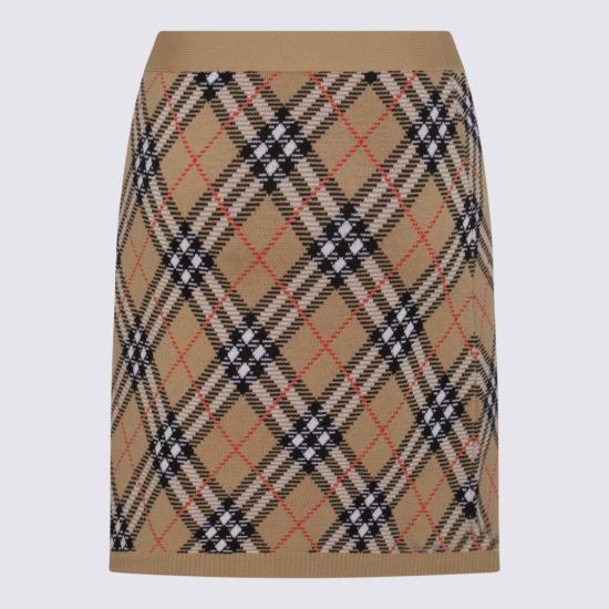 25FW 버버리 체크 울 스커트 8110604C1309 Neutrals - BURBERRY