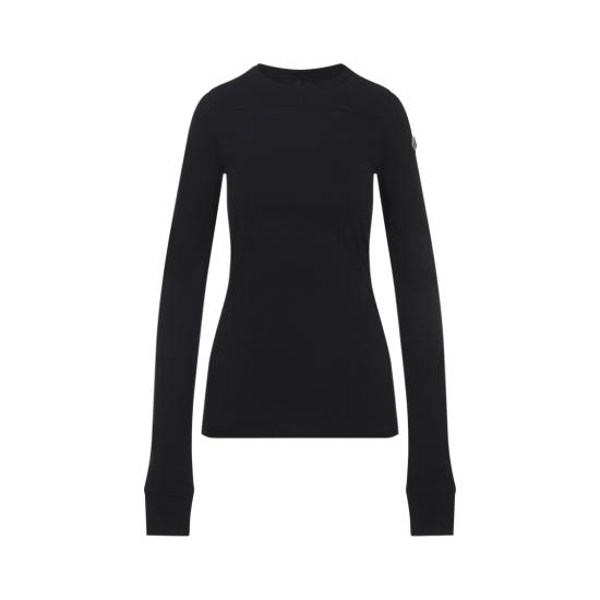 26SS 릭오웬스 몽클레어 긴팔 티셔츠 MU01F8D01 89AHD Black