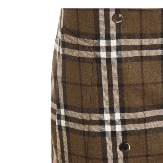 25FW 버버리 체크 본디드 울 트렌치 미니 스커트 8110911C3078 Green - BURBERRY