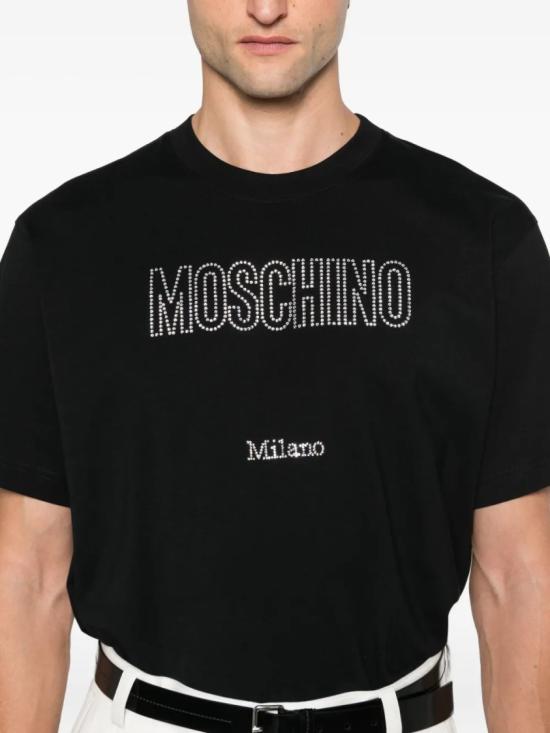 25FW 모스키노 반팔 티셔츠 V07265241 Black - MOSCHINO