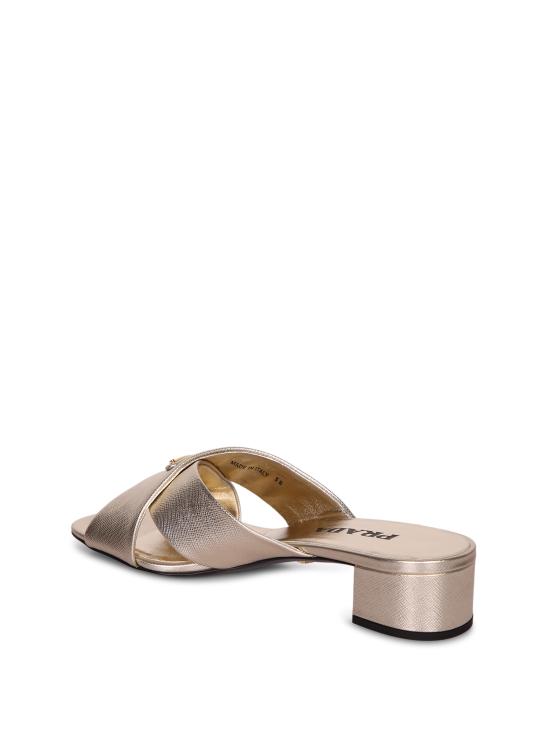 26SS 프라다 크리스크로스  힐 뮬 1XX788 3A9S F0846 Metallic - PRADA