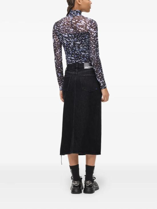 25FW 칼라거펠트 데님 스커트 A4W120021GD Black - KARL LAGERFELD