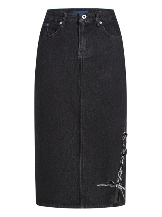 25FW 칼라거펠트 데님 스커트 A4W120021GD Black