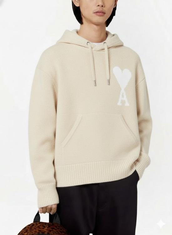 25FW 아미 후드 티셔츠 UKS802018 Neutrals - AMI