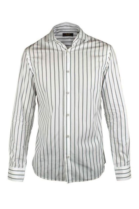  무레르 긴팔 셔츠 슬림핏 화이트 코튼