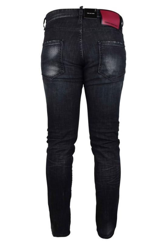  디스퀘어드2 데님 팬츠 슬림핏 디스트레스드 블랙  진 - DSQUARED2