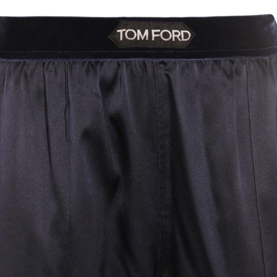 25FW 톰포드 로고 밴딩 파자마 팬츠 PAW397FAX881HB840 Blue - TOMFORD