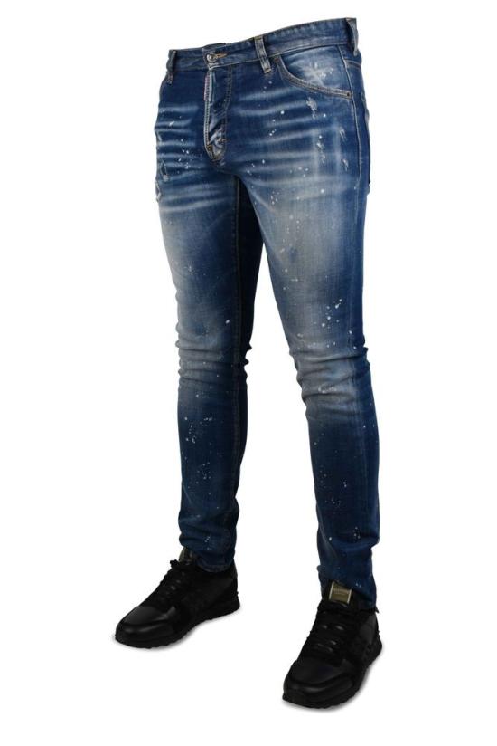  디스퀘어드2 데님 팬츠 시그니처 디테일이 돋보이는 슬림핏 디스트레스드  진 - DSQUARED2