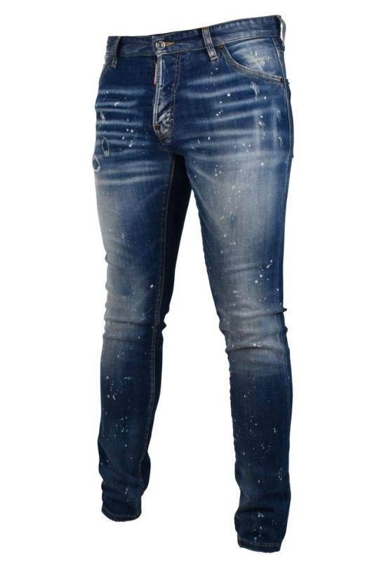  디스퀘어드2 데님 팬츠 시그니처 디테일이 돋보이는 슬림핏 디스트레스드  진 - DSQUARED2