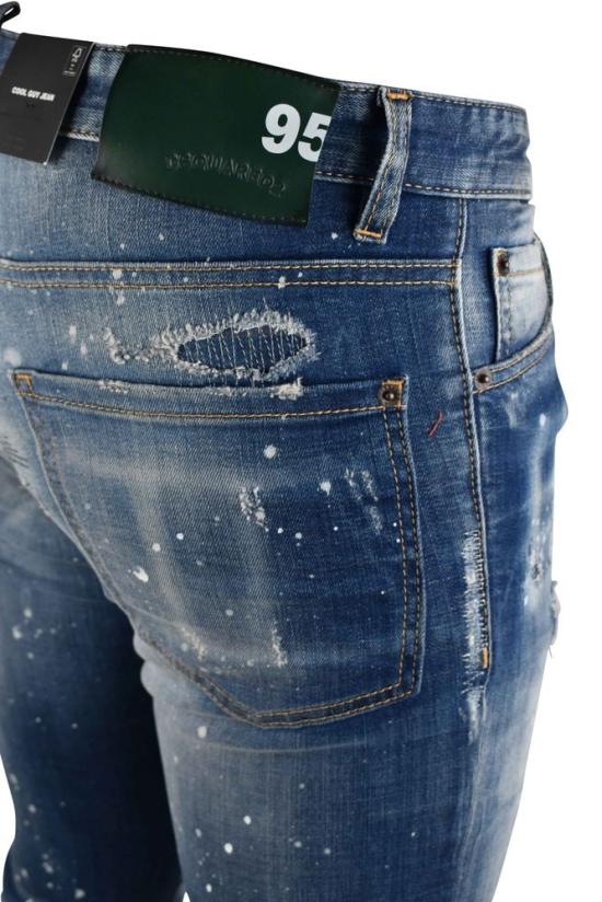  디스퀘어드2 데님 팬츠 시그니처 디테일이 돋보이는 슬림핏 디스트레스드  진 - DSQUARED2