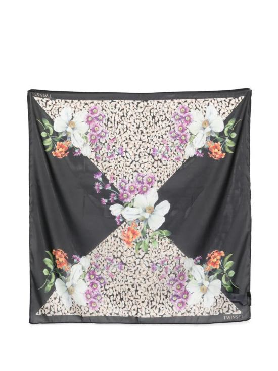 26SS 트윈셋 머플러/스카프 261TA4220 13260 LEOPARD FLOWER BLACK PRINT