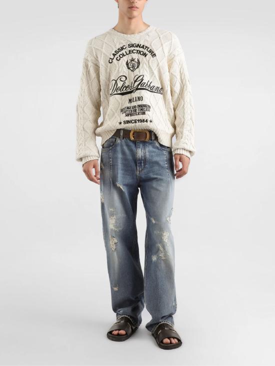 26SS 돌체앤가바나 긴팔 티셔츠 GXX37Z JGMFLA3791 Beige - DOLCE & GABBANA