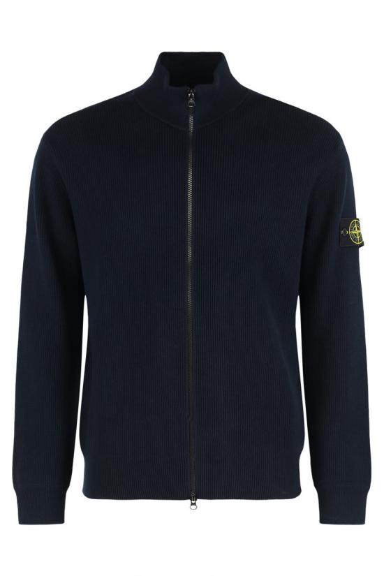 26SS 스톤 아일랜드 리브드 소프트 오가닉 코튼 레귤러핏 집업 가디건 5100126S00D8 V0020 BLUE