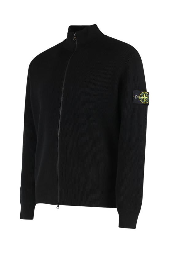 26SS 스톤 아일랜드 리브드 소프트 오가닉 코튼 레귤러핏 집업 가디건 5100126S00D8 V0029 Black - STONE ISLAND