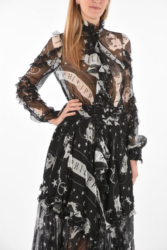  필립 플레인 롱 원피스 P19C WRG1031 PTE118N 02 Black - PHILIPP PLEIN