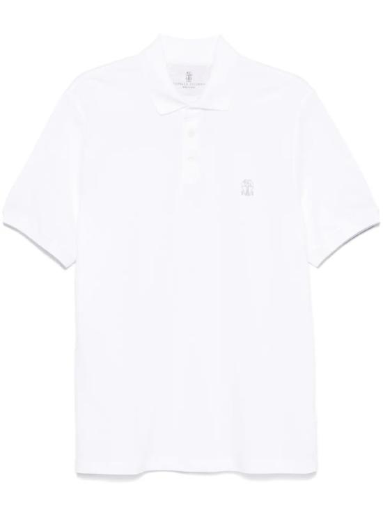 26SS 브루넬로 쿠치넬리 피케 폴로 셔츠 ME8548788 CK640 BIANCO OTTICO
