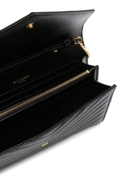 26SS 생로랑 레더 카산드라 체인 월렛 377828 BOW011000 Black - SAINT LAURENT