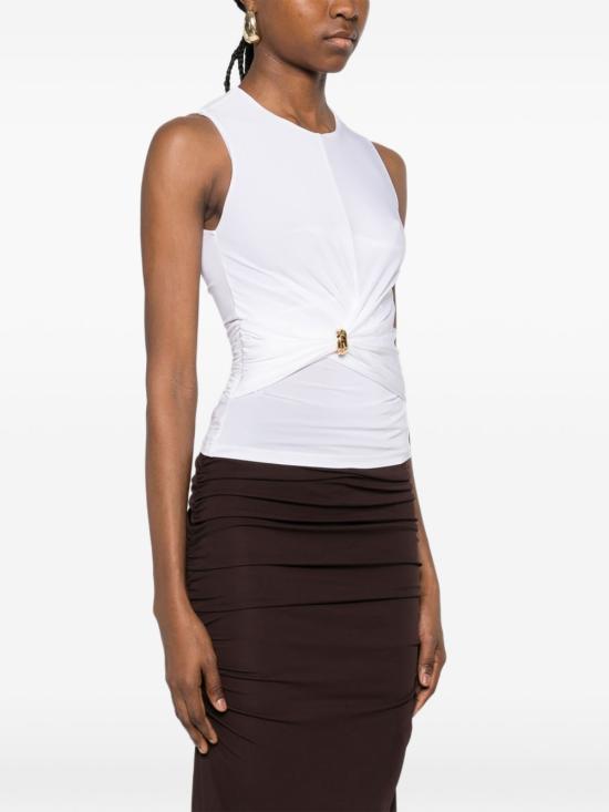 26SS 엘리자베타프랜치 민소매 티셔츠 TO03761E2 360 Ivory - ELISABETTA FRANCHI