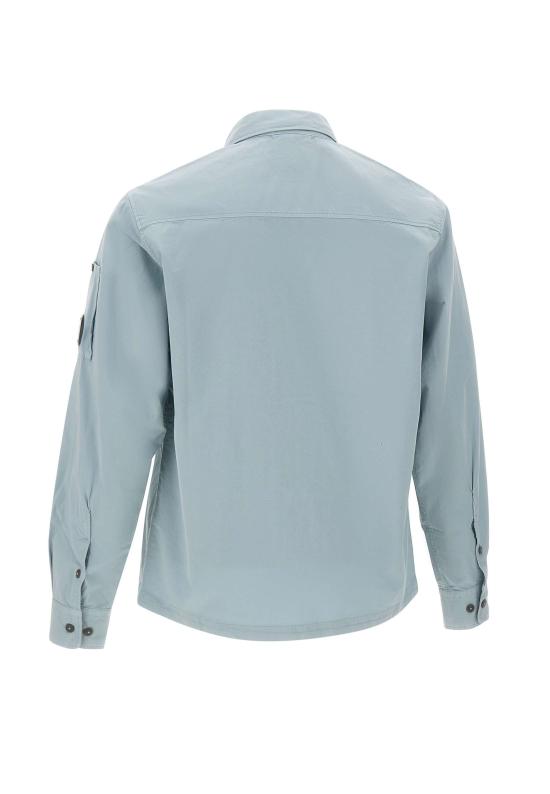 26SS 씨피 컴퍼니 오가닉 개버딘 지퍼 렌즈 오버셔츠 20CMOS705A110143G809 SILVER BLUE DOM - C.P. COMPANY