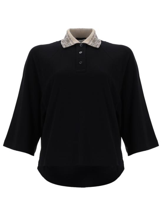 26SS 브루넬로 쿠치넬리 폴로 티셔츠 M0T63EJ115 C101 BLACK