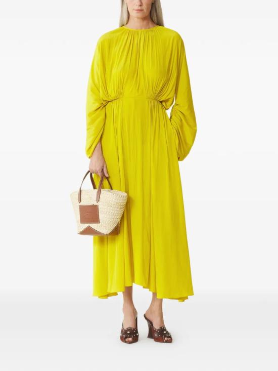 26SS 랑방 롱 원피스 RWDR00584778882 Yellow - LANVIN