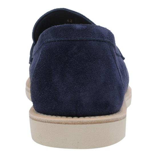 26SS 브루넬로 쿠치넬리 리버스 카프스킨 라이트 페니 로퍼 MZUPAIX653 C7975 Blue - BRUNELLO CUCINELLI