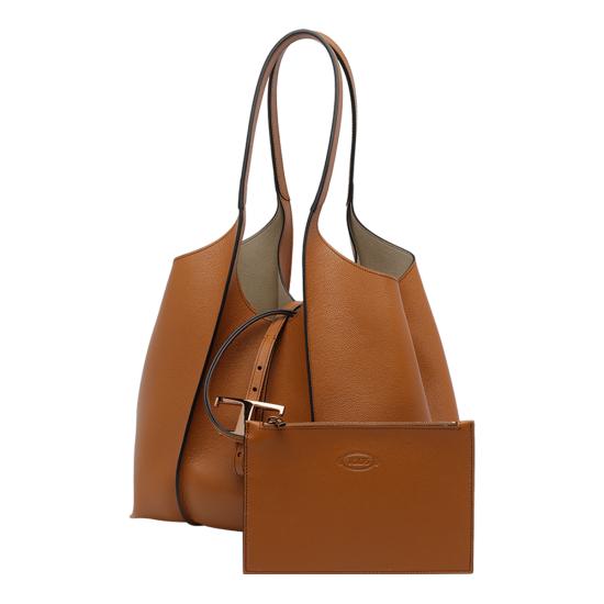 26SS 토즈 T 타임리스 스몰 쇼핑백 XBWTSBA0200 Q8ES410 Brown - TODS