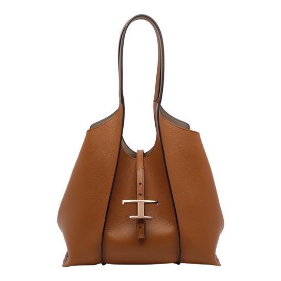 26SS 토즈 T 타임리스 스몰 쇼핑백 XBWTSBA0200 Q8ES410 Brown