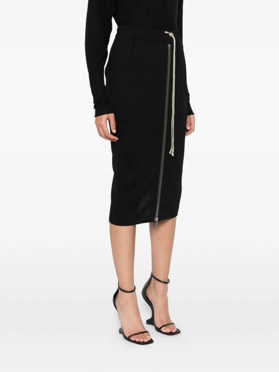 26SS 릭 오웬스 미디 스커트 RP01F6375WT09 BLACK - RICK OWENS