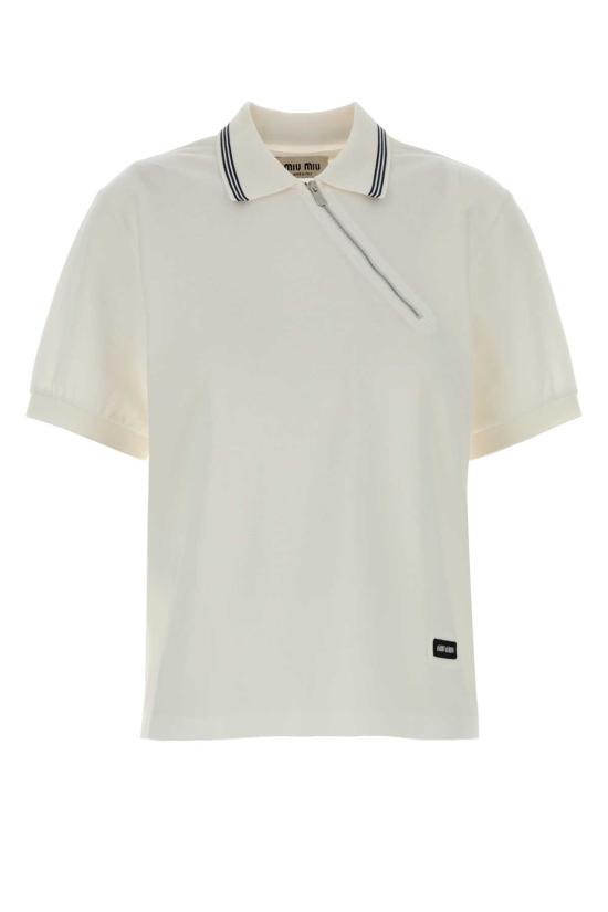 26SS 미우미우 반팔 티셔츠 MJNA03SOOO18ZW F0009 WHITE