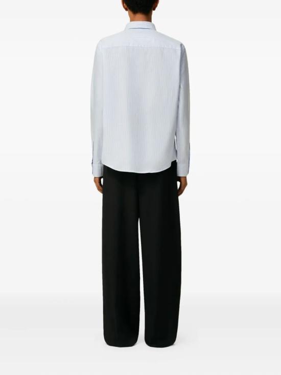 26SS 아미 스몰 하트 로고 스트라이프 코튼 옥스포드 버튼 다운 셔츠 HSH763CO0087 475BLEUBLANC - AMI