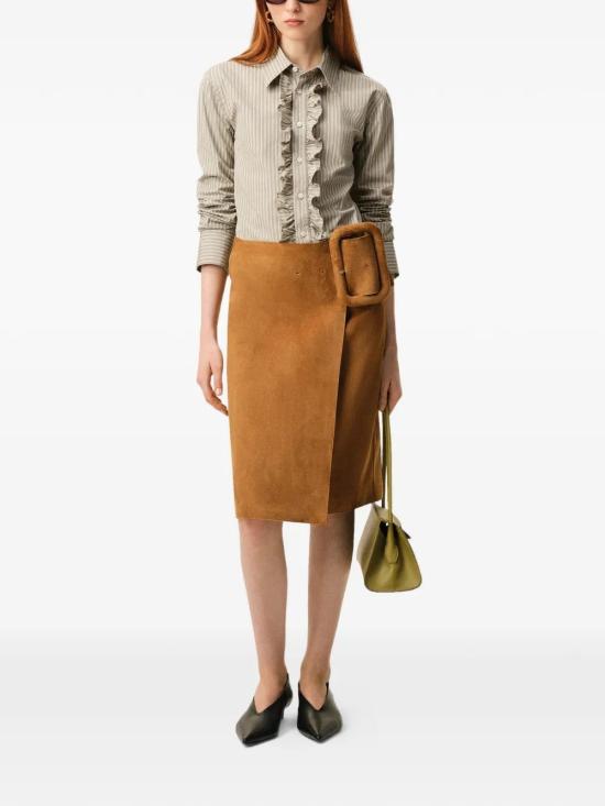 26SS 아미 코튼 롱 슬리브 러플 어드저스티드 셔츠 캐시미어 FSH821CO0219 A040BEIGETAUP - AMI